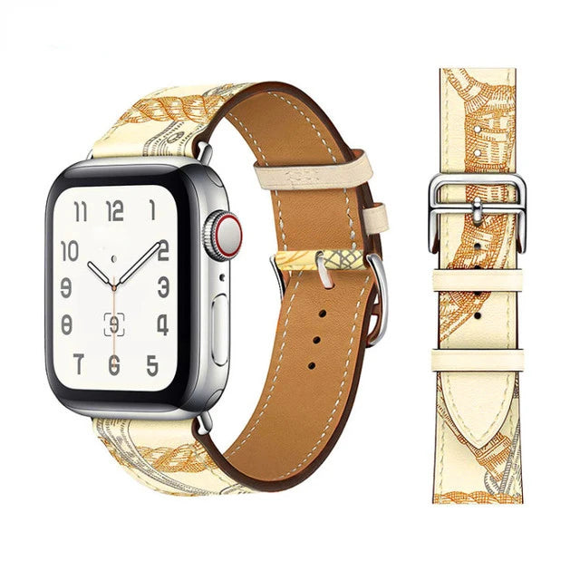 Genuine Leather Bracelet Strap For Apple Watch Band 45mm 49mm 41mm 44mm 42mm 40mm band iWatch Ultra/2 10 42/46mm 9 8 7 6 5 4 SE